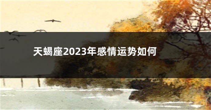 天蝎座2023年感情运势如何