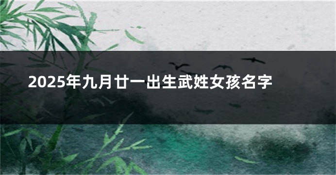 2025年九月廿一出生武姓女孩名字