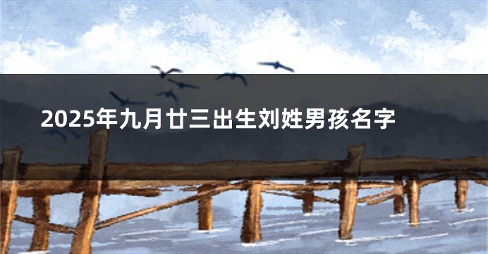 2025年九月廿三出生刘姓男孩名字