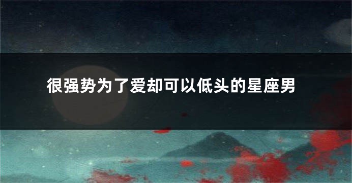 很强势为了爱却可以低头的星座男
