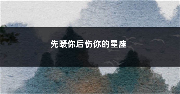 先暖你后伤你的星座