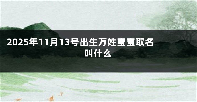 2025年11月13号出生万姓宝宝取名叫什么