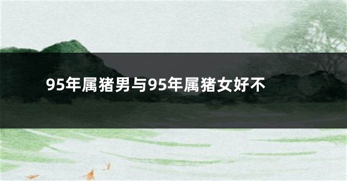 95年属猪男与95年属猪女好不