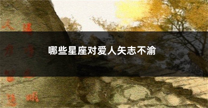 哪些星座对爱人矢志不渝