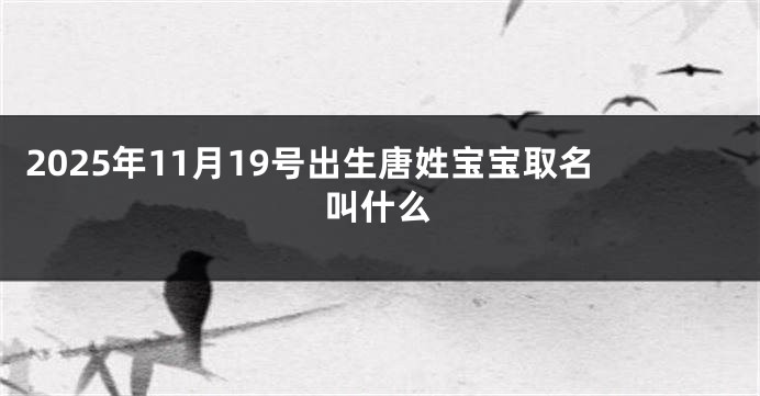 2025年11月19号出生唐姓宝宝取名叫什么
