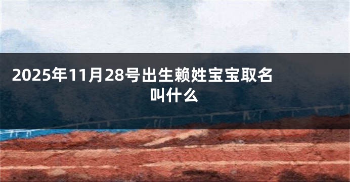 2025年11月28号出生赖姓宝宝取名叫什么