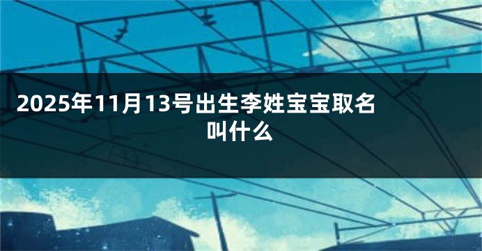 2025年11月13号出生李姓宝宝取名叫什么