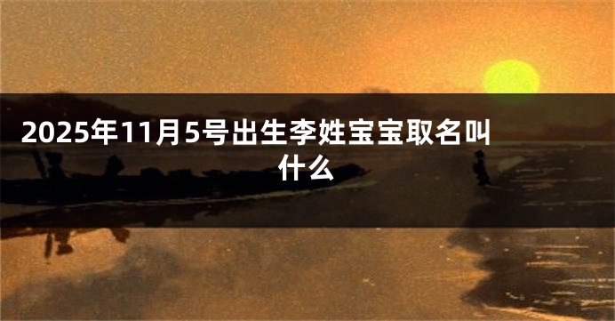 2025年11月5号出生李姓宝宝取名叫什么
