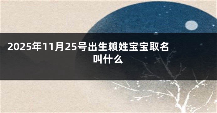 2025年11月25号出生赖姓宝宝取名叫什么