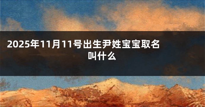 2025年11月11号出生尹姓宝宝取名叫什么