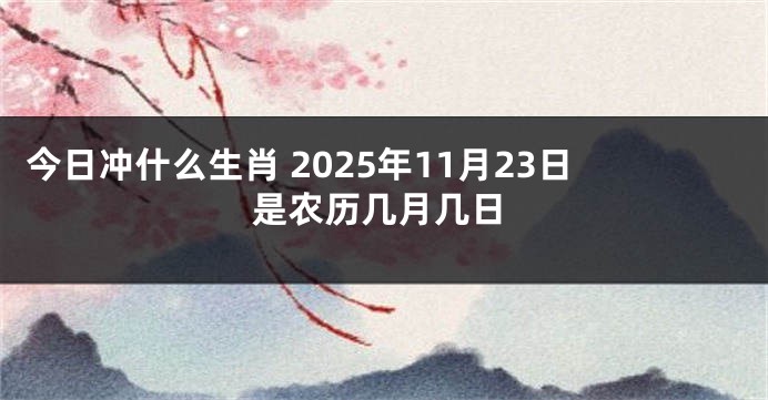 今日冲什么生肖 2025年11月23日是农历几月几日