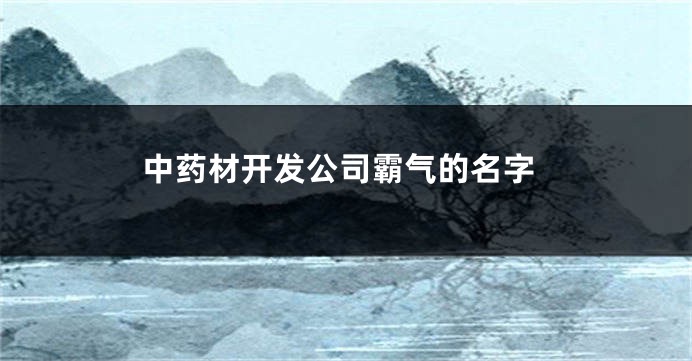中药材开发公司霸气的名字