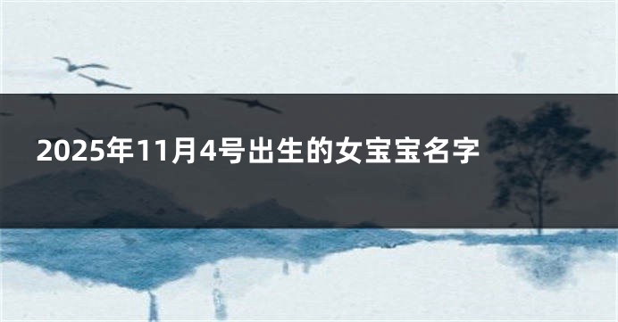 2025年11月4号出生的女宝宝名字