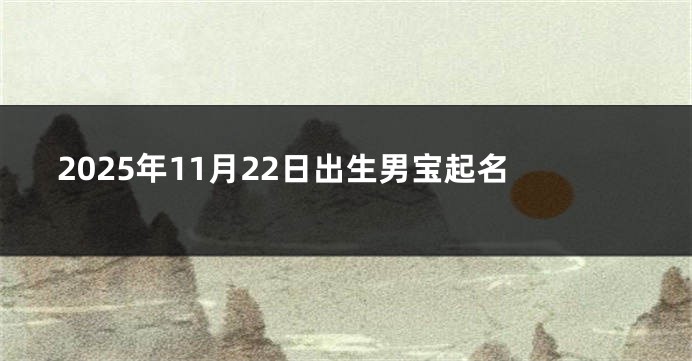 2025年11月22日出生男宝起名