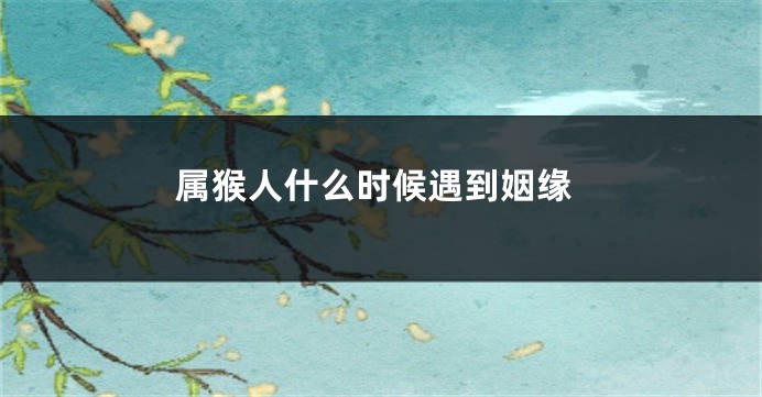 属猴人什么时候遇到姻缘