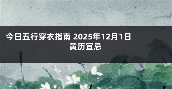 今日五行穿衣指南 2025年12月1日黄历宜忌