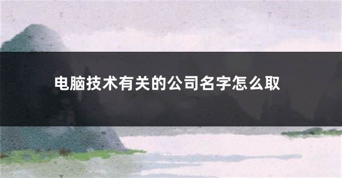 电脑技术有关的公司名字怎么取