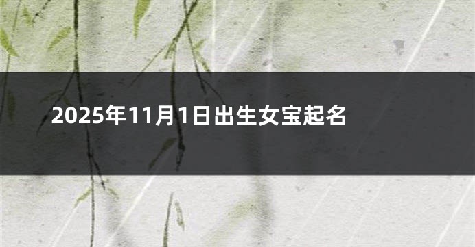 2025年11月1日出生女宝起名