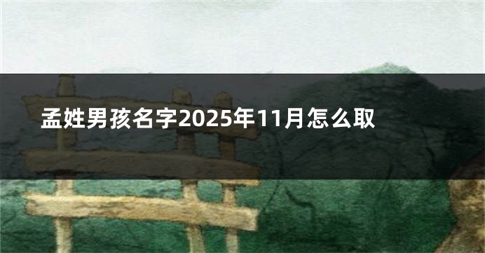 孟姓男孩名字2025年11月怎么取