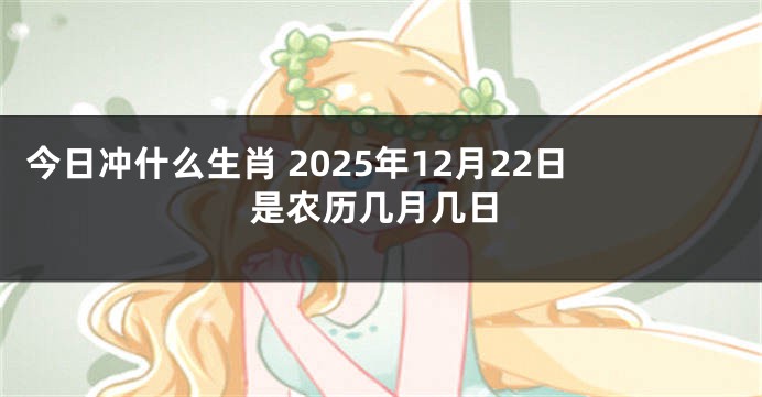 今日冲什么生肖 2025年12月22日是农历几月几日