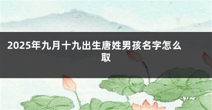 2025年九月十九出生唐姓男孩名字怎么取