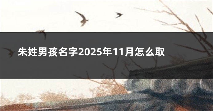 朱姓男孩名字2025年11月怎么取