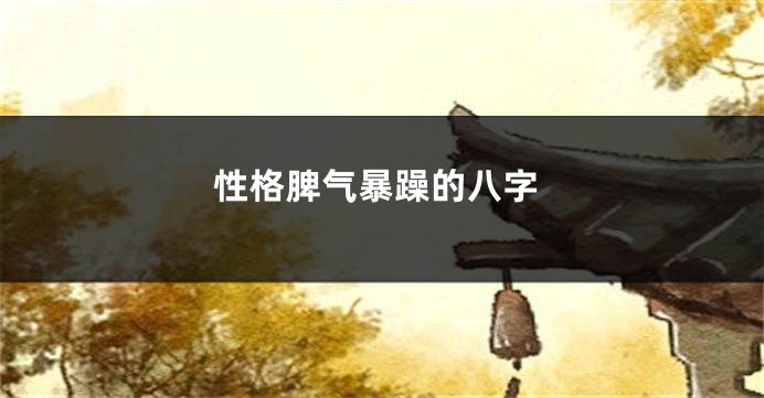 性格脾气暴躁的八字