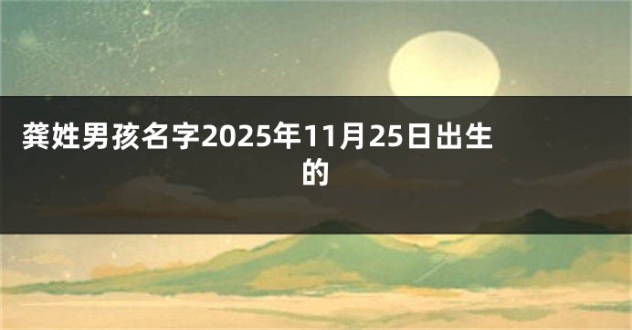 龚姓男孩名字2025年11月25日出生的