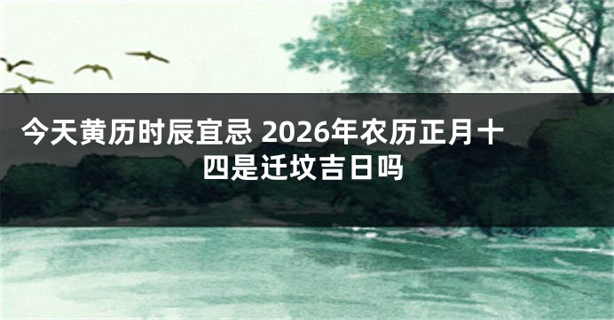 今天黄历时辰宜忌 2026年农历正月十四是迁坟吉日吗