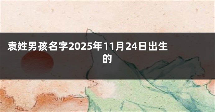 袁姓男孩名字2025年11月24日出生的