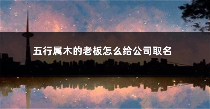 五行属木的老板怎么给公司取名