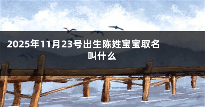 2025年11月23号出生陈姓宝宝取名叫什么