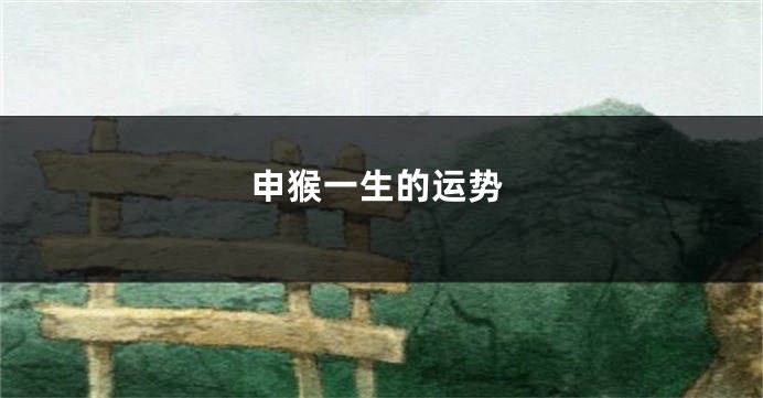 申猴一生的运势