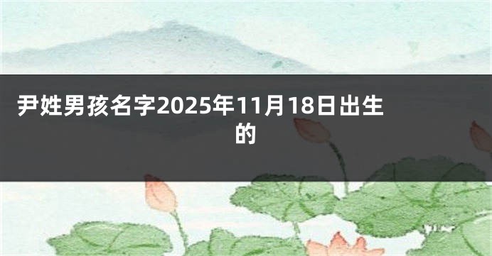 尹姓男孩名字2025年11月18日出生的