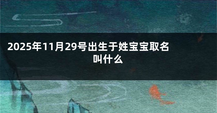 2025年11月29号出生于姓宝宝取名叫什么