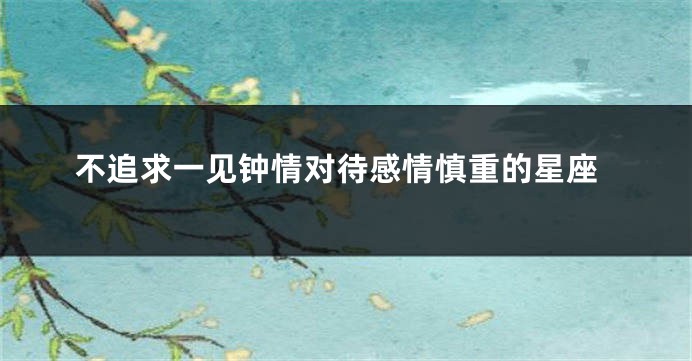 不追求一见钟情对待感情慎重的星座