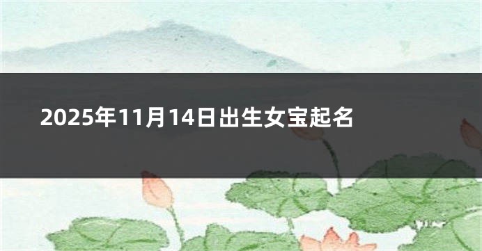 2025年11月14日出生女宝起名