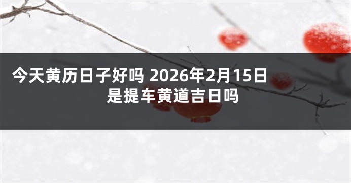 今天黄历日子好吗 2026年2月15日是提车黄道吉日吗