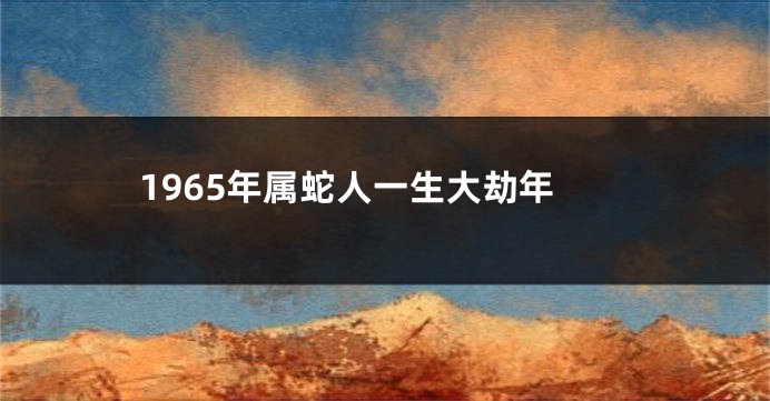 1965年属蛇人一生大劫年