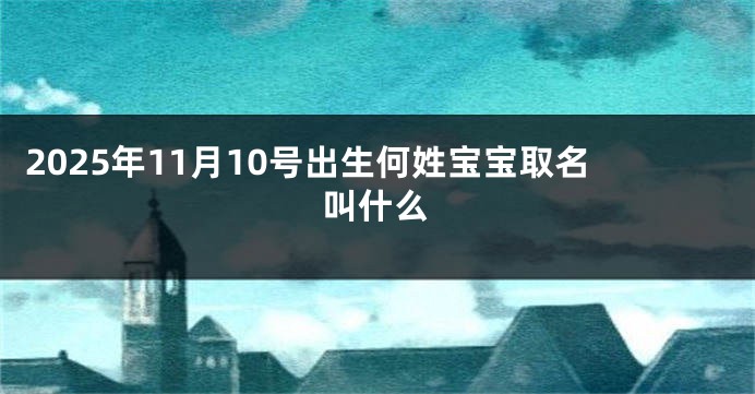 2025年11月10号出生何姓宝宝取名叫什么