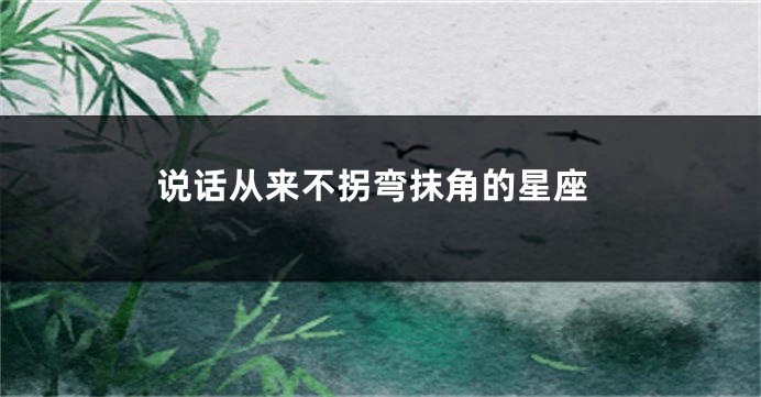 说话从来不拐弯抹角的星座