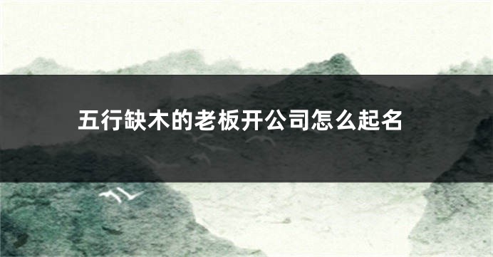 五行缺木的老板开公司怎么起名