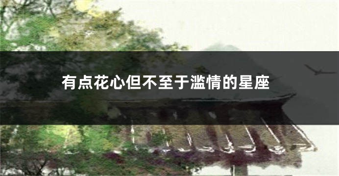 有点花心但不至于滥情的星座