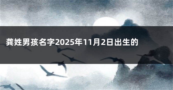 龚姓男孩名字2025年11月2日出生的