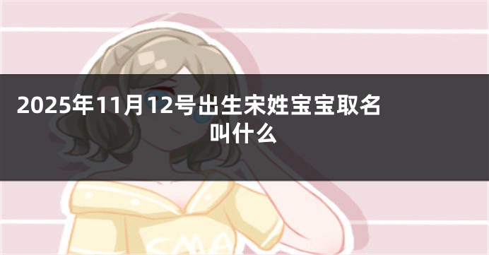 2025年11月12号出生宋姓宝宝取名叫什么