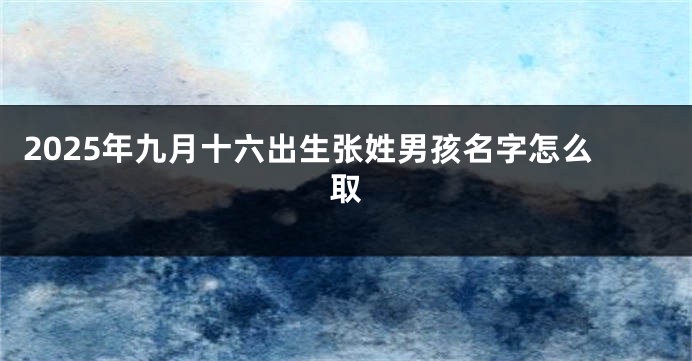 2025年九月十六出生张姓男孩名字怎么取