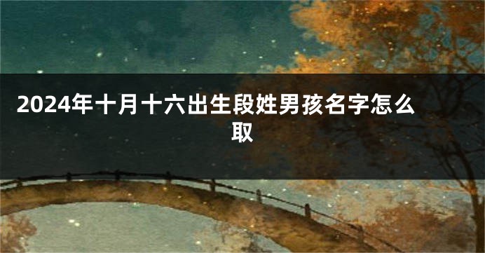 2024年十月十六出生段姓男孩名字怎么取