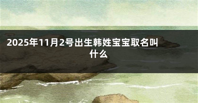 2025年11月2号出生韩姓宝宝取名叫什么