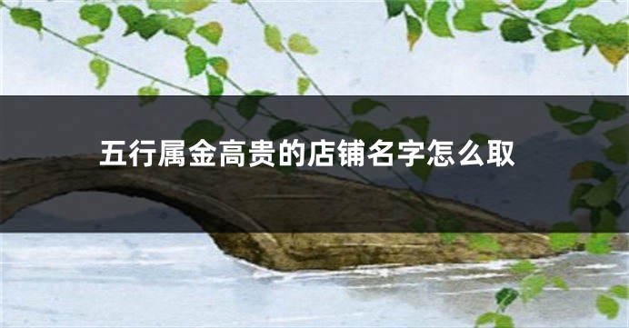 五行属金高贵的店铺名字怎么取