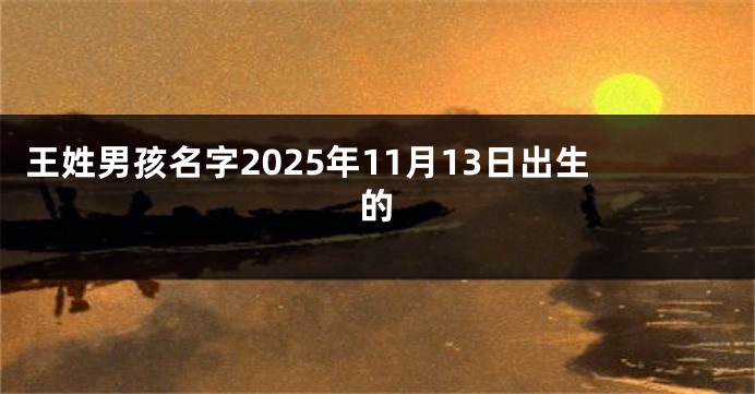 王姓男孩名字2025年11月13日出生的